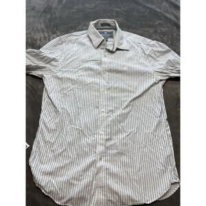 American Eagle Outfitters Vintage Fit White Blue Striped Shirt Men's Medium‎